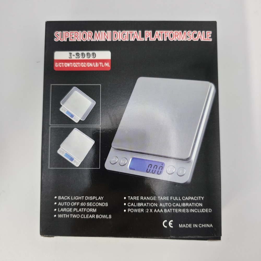Superior I-2000 Digital Platform Scale 3000g 0.1g Silver New Backlit LCD